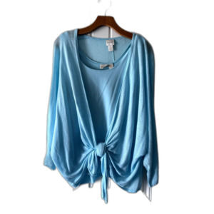 Chico's 2 pc Cozy Tie-Front Cardigan w Tank Top Included Size 2